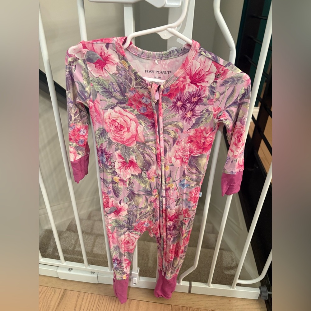 Posh Peanut Pink and Purple Floral Romper